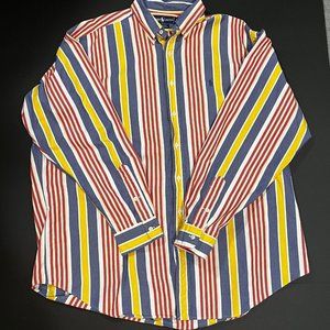 Vintage Polo Ralph Lauren Men Extra Large Vertical Striped Button Down Shirt
